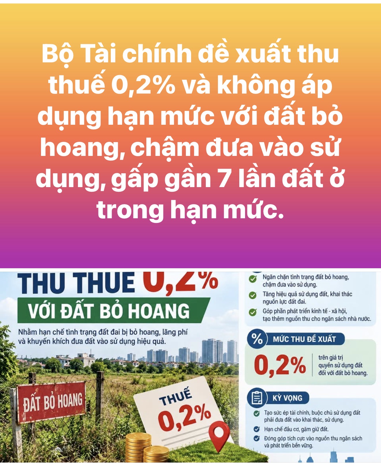 ĐỀ XUẤT ĐÁNH THUẾ ĐỐI VỚI ĐẤT BỎ HOANG