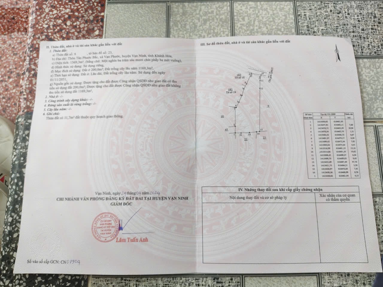  BÁN ĐẤT DÂN LIỀN KỀ KHU ĐÔ THỊ SUỐI KHOÁNG NÓNG CỔ MÃ PK8 KKT VÂN PHONG